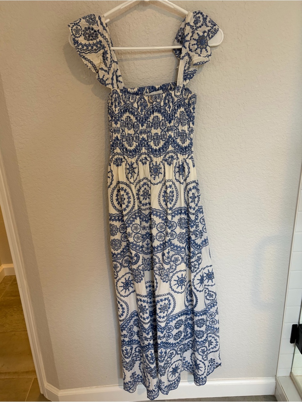 Goodnight Macaroon Blue and White Lace Dress